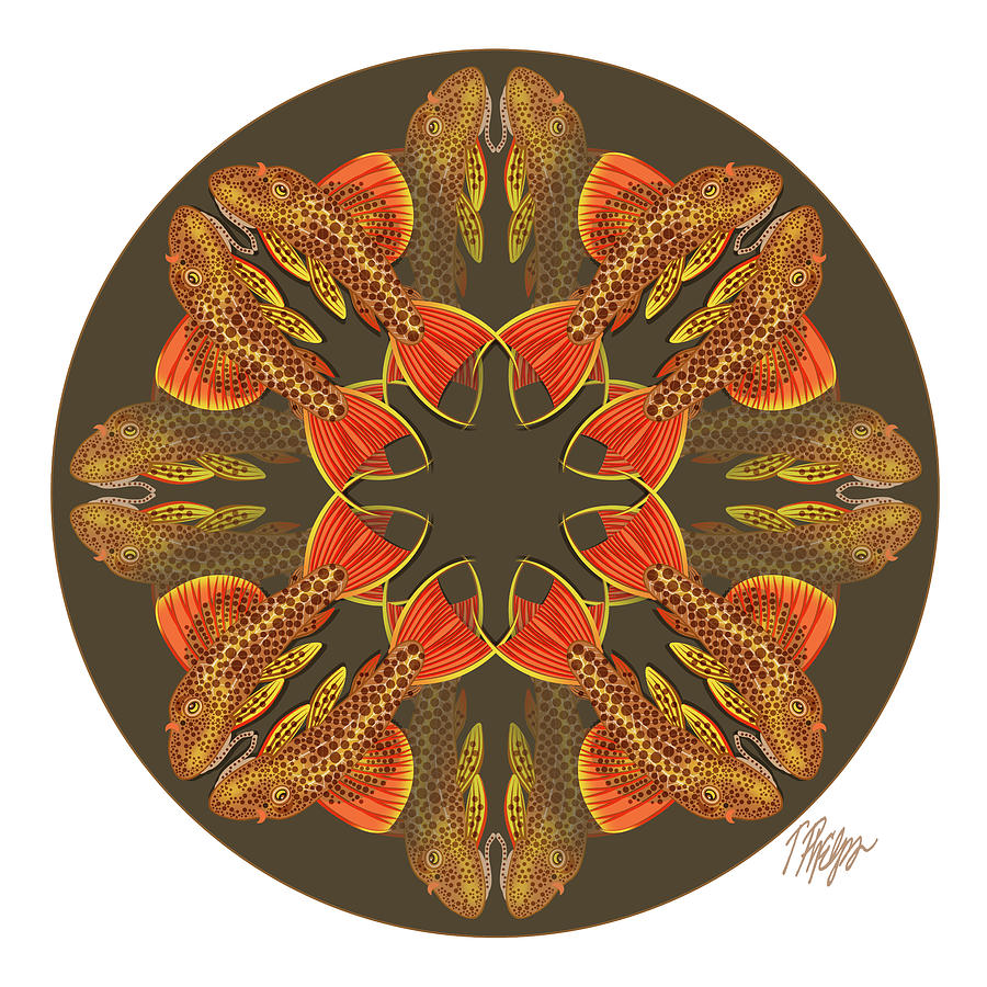 Leopard Plecostomus #2 Nature Mandala Digital Art by Tim Phelps