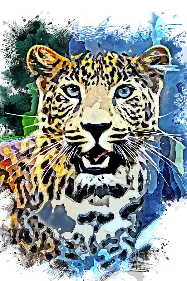 Leopard Portrait Digital Art by - Zedi -