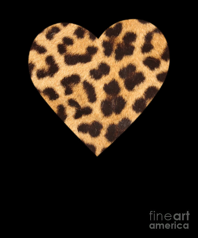 Leopard Print Heart Valentines Day design Digital Art by Ashley Osborne -  Fine Art America