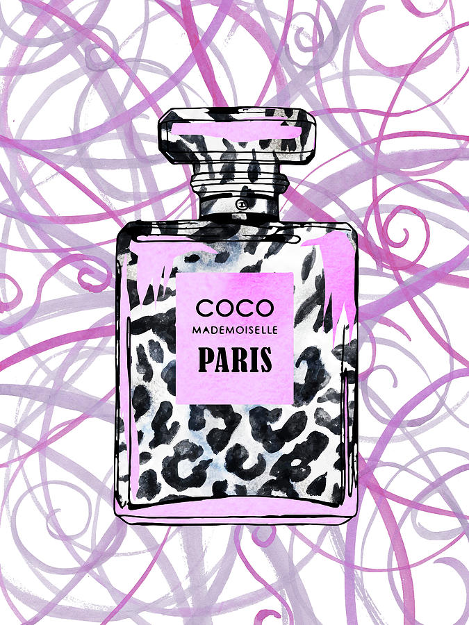 Leopard Print Perfume Bottle Purple Digital Art