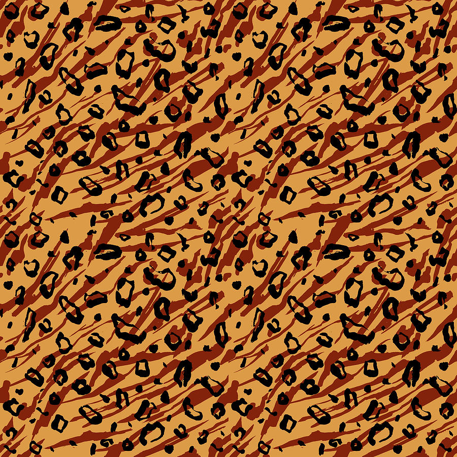 Vintage Digital Art - Leopard Seamless Pattern - 04 by Studio Grafiikka