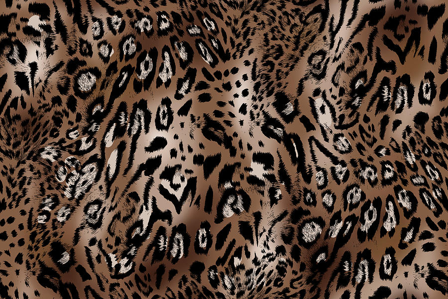 Leopard skin illustration seamless pattern fabric print, leather fur  abstract animal safari wallpaper texture, with original brown colors. by  Julien