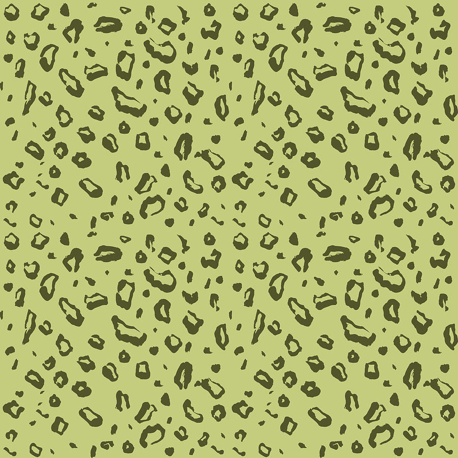 Leopard Skin Pattern - Dark Khaki Digital Art