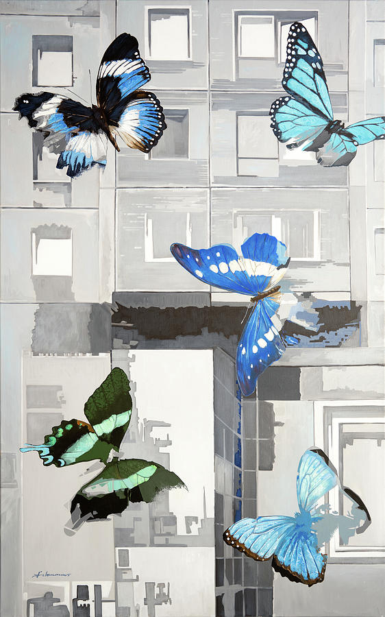 Lepidoptera - Schmerlinge - Painting by Uwe Fehrmann