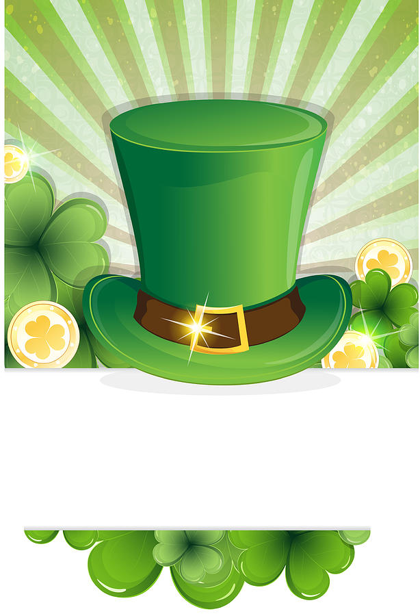 Leprechaun hat and gold coins Drawing by Skomorokh