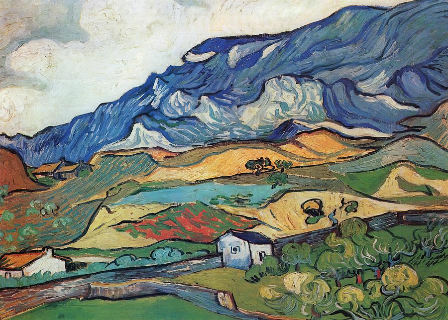 Vincent Van Gogh Painting - Les Alpilles, Mountain Landscape near South-Reme - Vincent van Gogh by Vincent Van Gogh