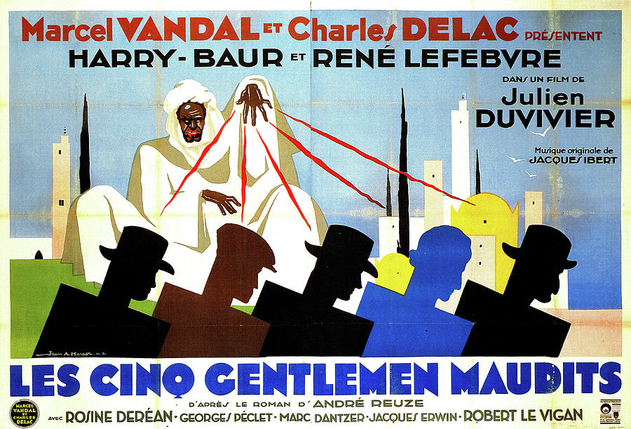 Les Cinq Gentlemen Maudits, 1931 - art by Jean-Adrien Mercier Mixed Media by Movie World Posters
