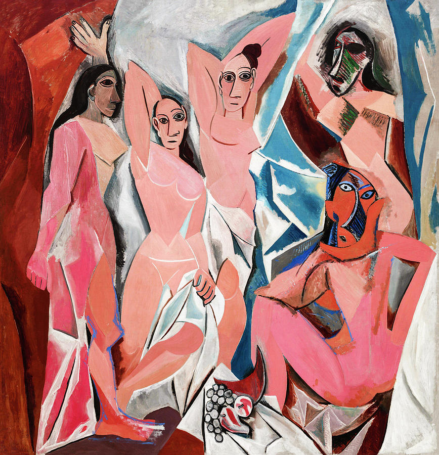 Vintage Painting - Les Demoiselles dAvignon by Pablo Picasso 1907 by Pablo Picasso