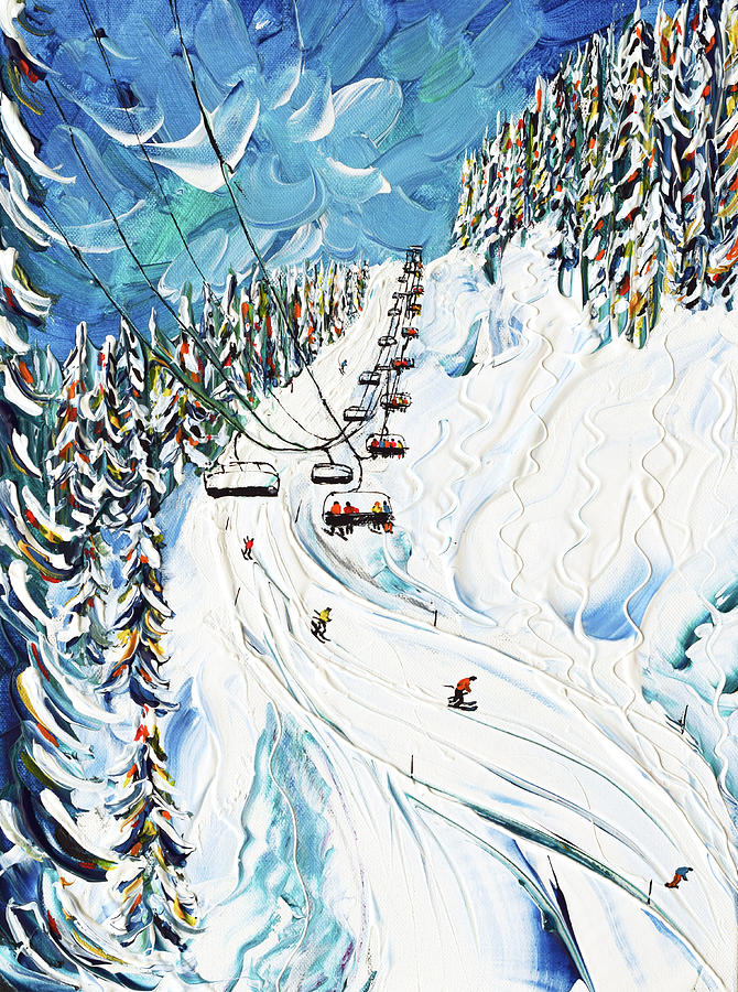 Les gets Morzine Ski Print Painting by Pete Caswell