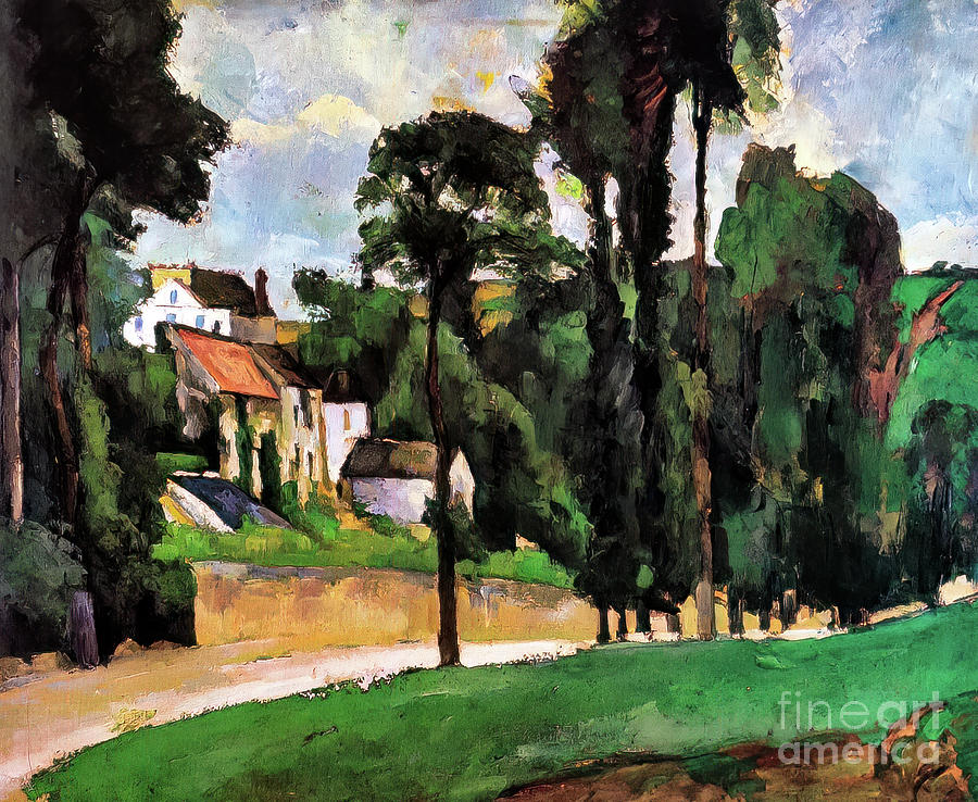 Les Mathurins in the Hermitage Quarter of Pontoise by Paul Cezan Painting by Paul Cezanne