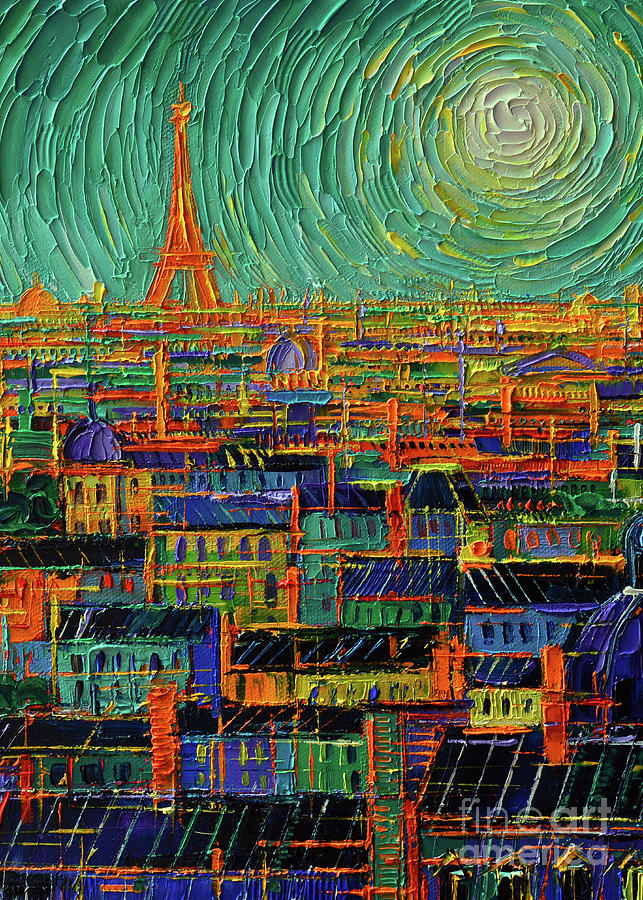 Les Toits Abstraits De Paris Painting by Mona Edulesco
