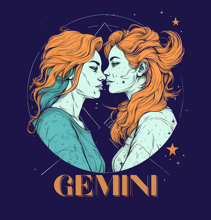 Lesbian Gemini zodiac sign gay girls horoscope Digital Art by Licensed ...