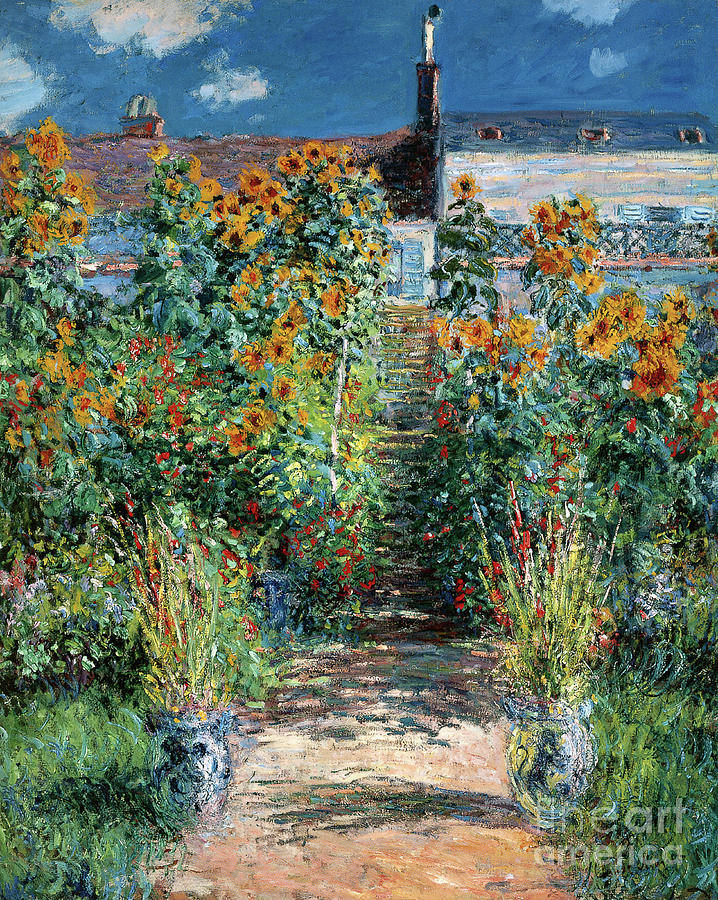 LEscalier a Vetheuil, 1881 Painting by Claude Monet