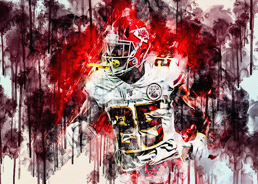 Lesean Mccoy Kansas City Chiefs Portrait Red Stone Nfl Painting by ...