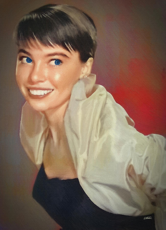 Leslie Caron - DWP1200571 Painting by Dean Wittle