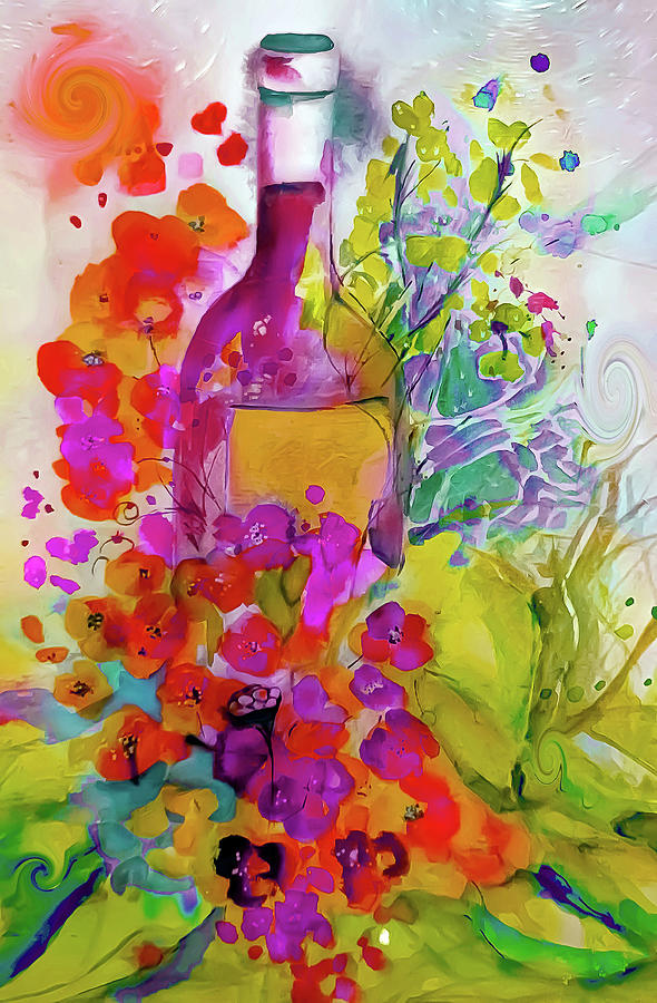 Let Everyday Be Flowers and New Wine Painting by Lisa Kaiser