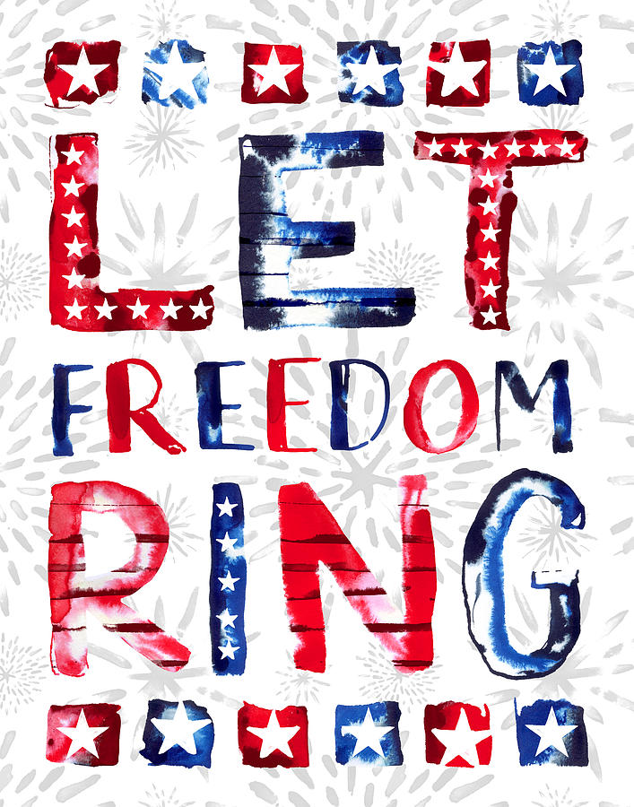 Let Freedom Ring - Art by Jen Montgomery Painting by Jen Montgomery