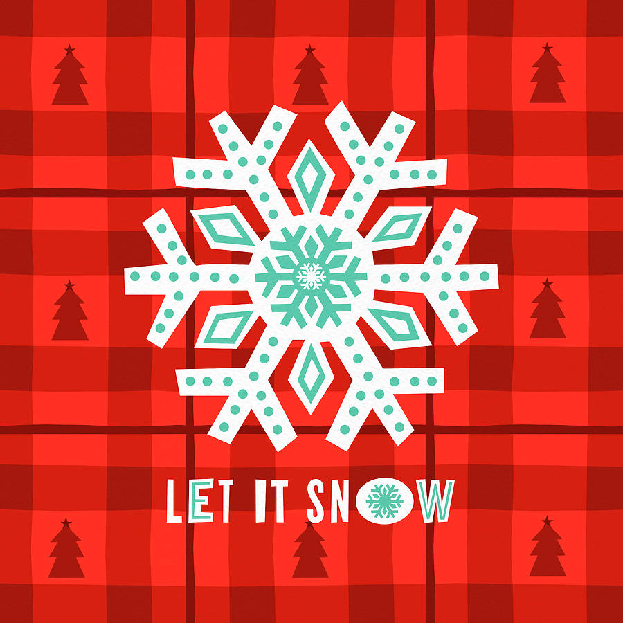Let it Snow Holiday Art by Jen Montgomery Painting by Jen Montgomery
