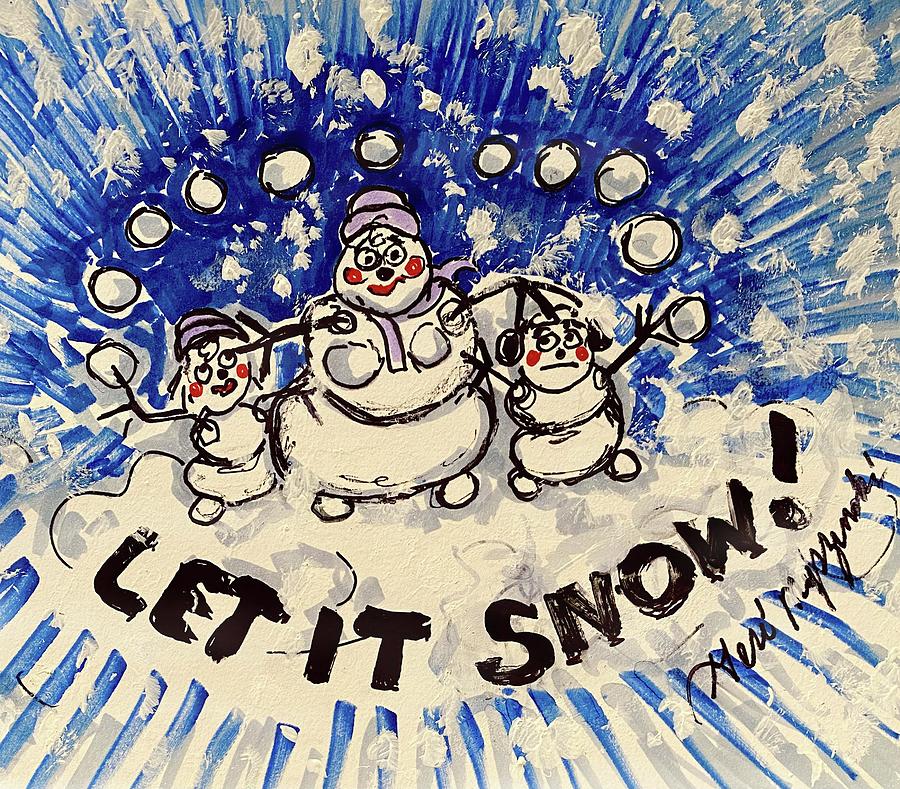 Let It Snow Man Mixed Media