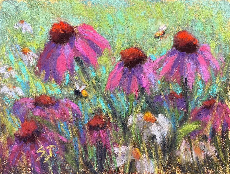 Cone Flower Painting - Let the Earth Be Glad by Susan Jenkins