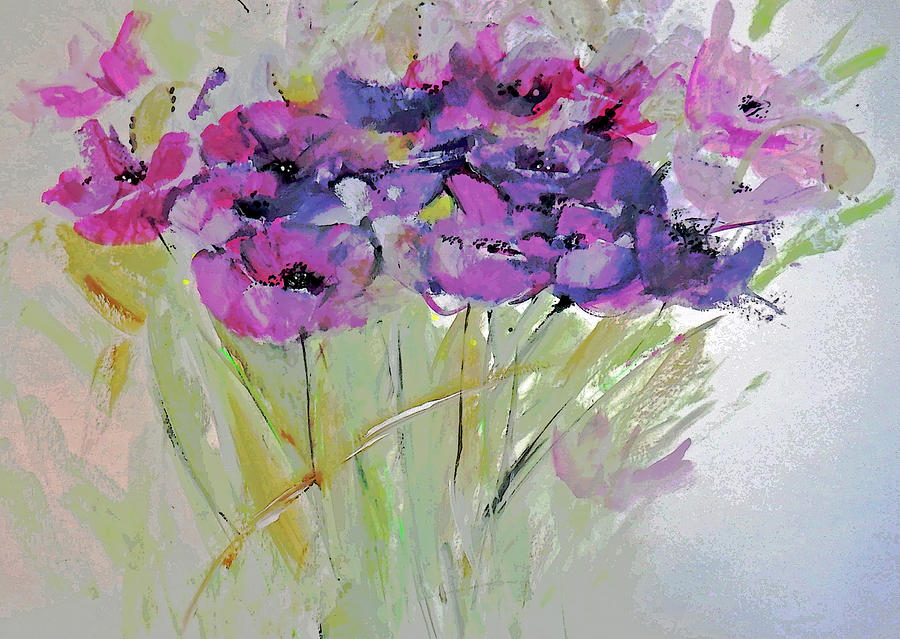 Let There Be Light Floral  Painting by Lisa Kaiser