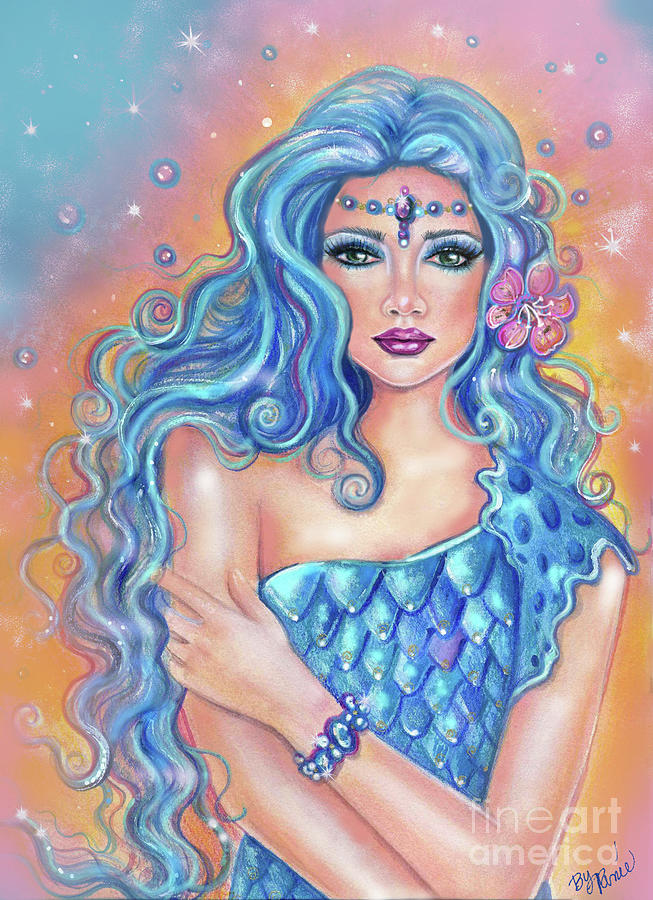 Leta tropical mermaid Painting by Renee Lavoie | Fine Art America