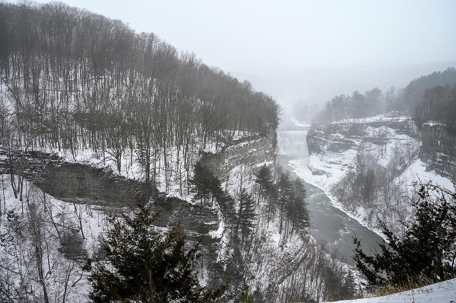 Letchworth Middle Falls - Winter Photograph by Mark Papke