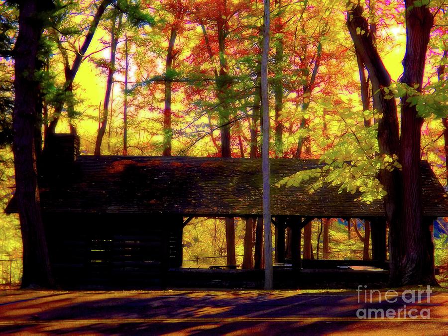 Letchworth State Park Shelter Waterfall Abstract Effect Photograph by Rose Santuci-Sofranko