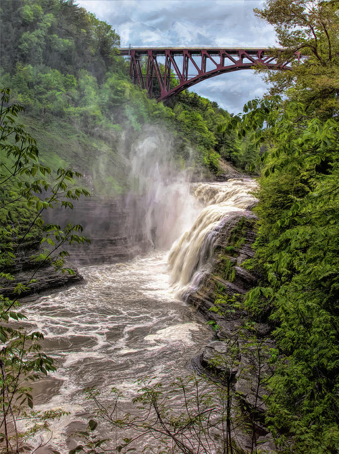 Letchworth State Park Upper Falls Photograph By Bearj B Photo Art - Pixels