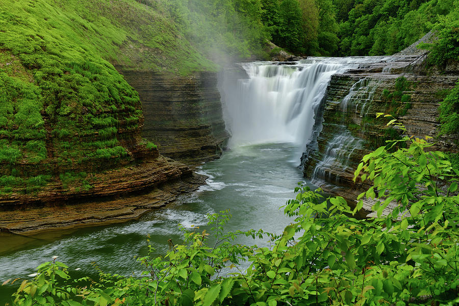 Letchworth State Park Upper Falls Photograph By Dean Hueber - Pixels