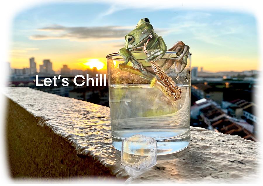 Frog Digital Art - Lets Chill This Pandemic by Gousalya Siva