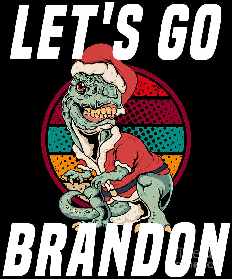 Let's Go Brandon Christmas Santa Tyrannosaurus White  Snapback
