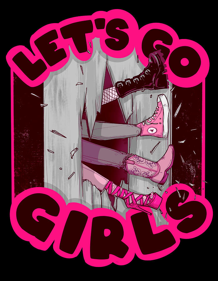 Lets Go Girls Drawing by Ludwig Van Bacon