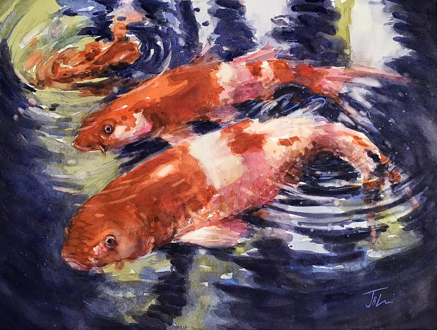 Lets go Swimming Under the Stars Tonight Painting by Judith Levins