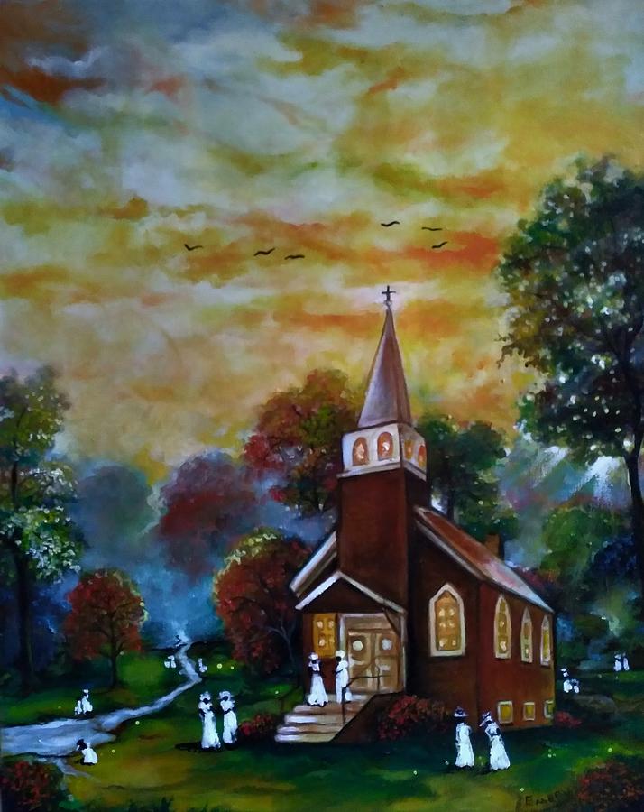 Lets Go To Church Painting