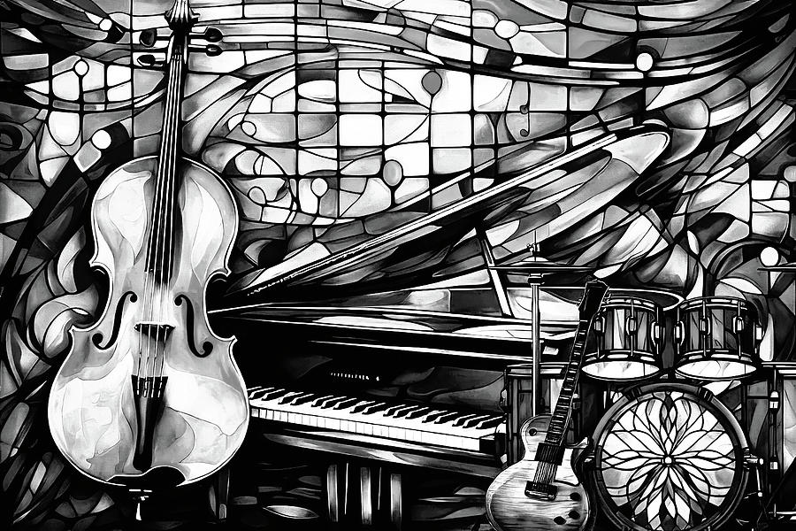 Let's Jam - Black and White Digital Art by Peggy Collins - Fine Art America