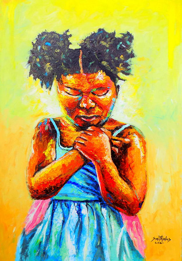 Lets Pray Painting by Olaoluwa Smith