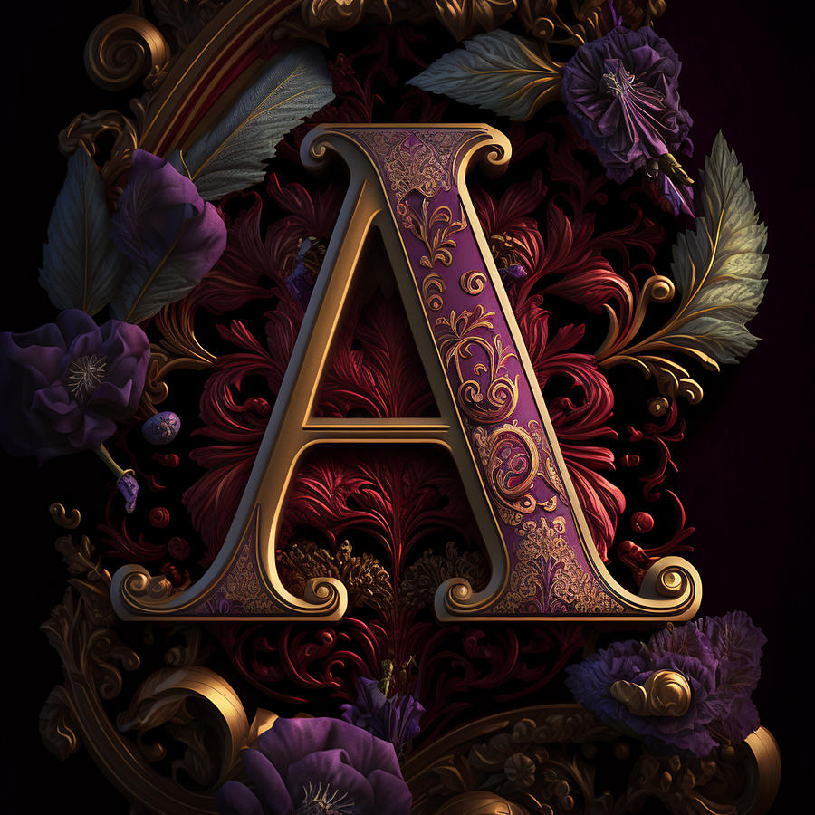 letter A 001 Digital Art by Bart Hugo Knight - Fine Art America