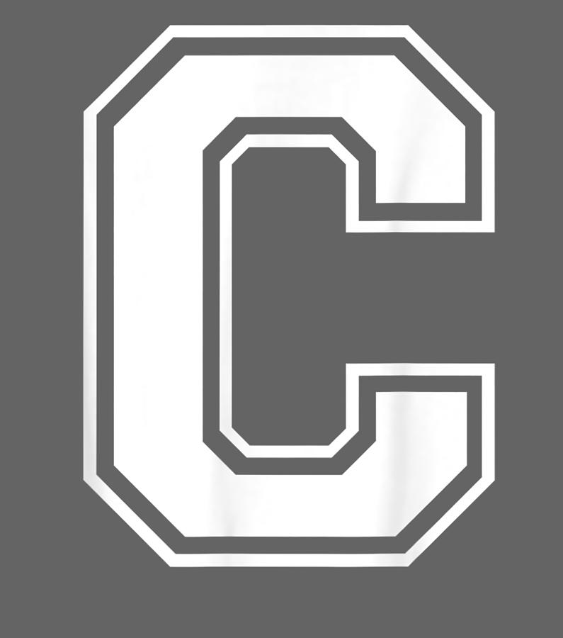 Letter C Capital Alphabet College Varsity Monogram Club Single Day ...