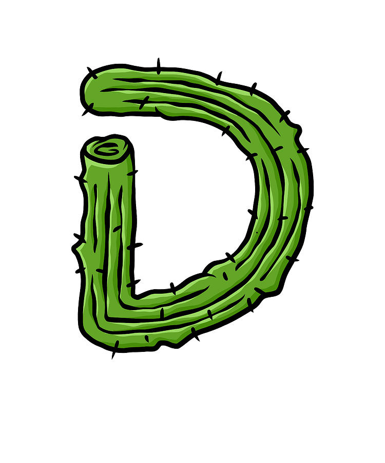 Letter D Graffiti Alphabet, D Typography Green letter D, Cactus Letter ...