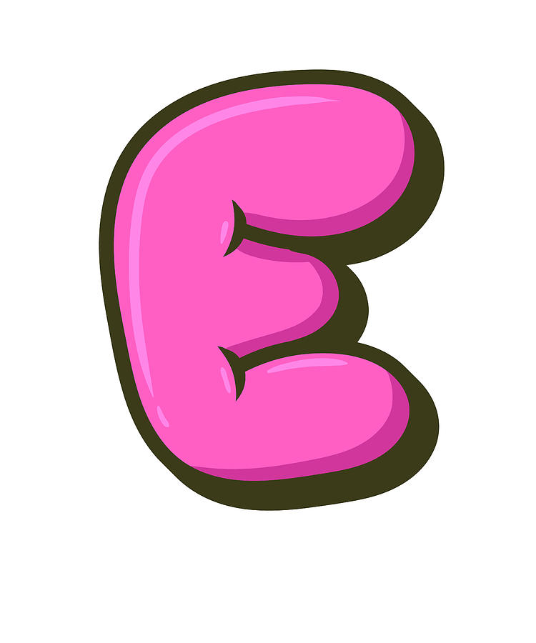 Letter E Graffiti Alphabet, E Typography Pink letter E, Bubble Letter E ...