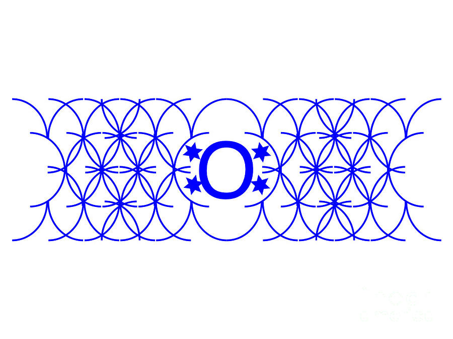 Letter O Within A Celtic Blue Design Prbo Digital Art