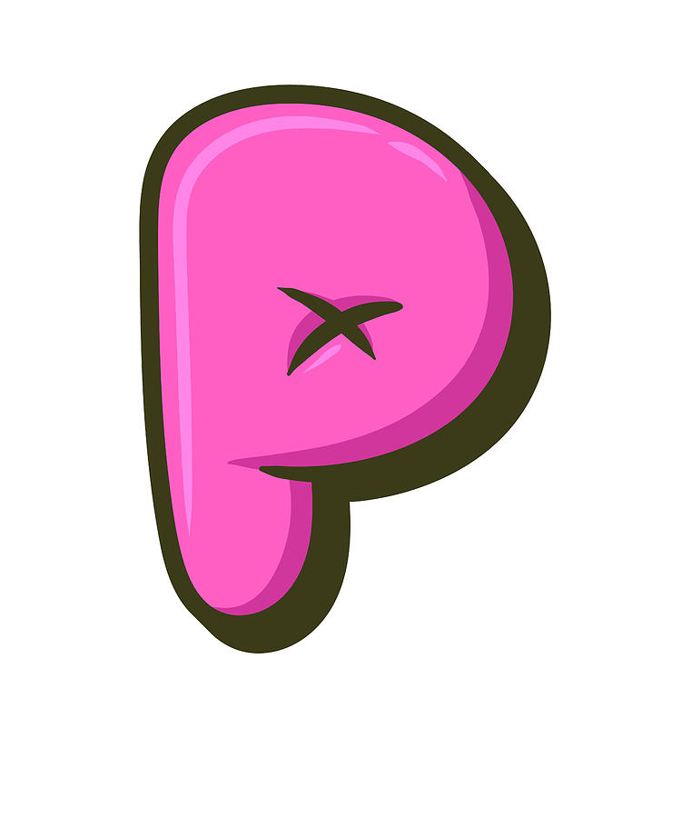 Letter P Graffiti Alphabet P Typography Pink Letter P Bubble Letter P