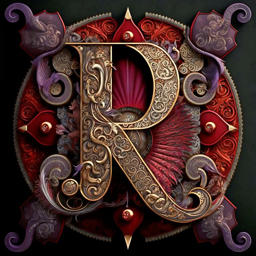 Letter R 003 Digital Art by Bart Hugo Knight - Fine Art America