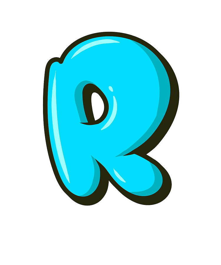 Letter R Graffiti Alphabet, R Typography Blue letter R, Bubble Letter R ...