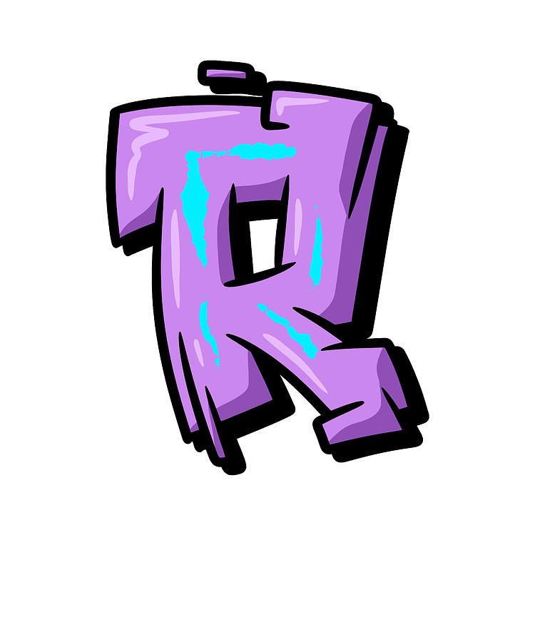 Letter R Graffiti Alphabet R Typography Purple Letter R Streetart Graffiti Letter R Digital