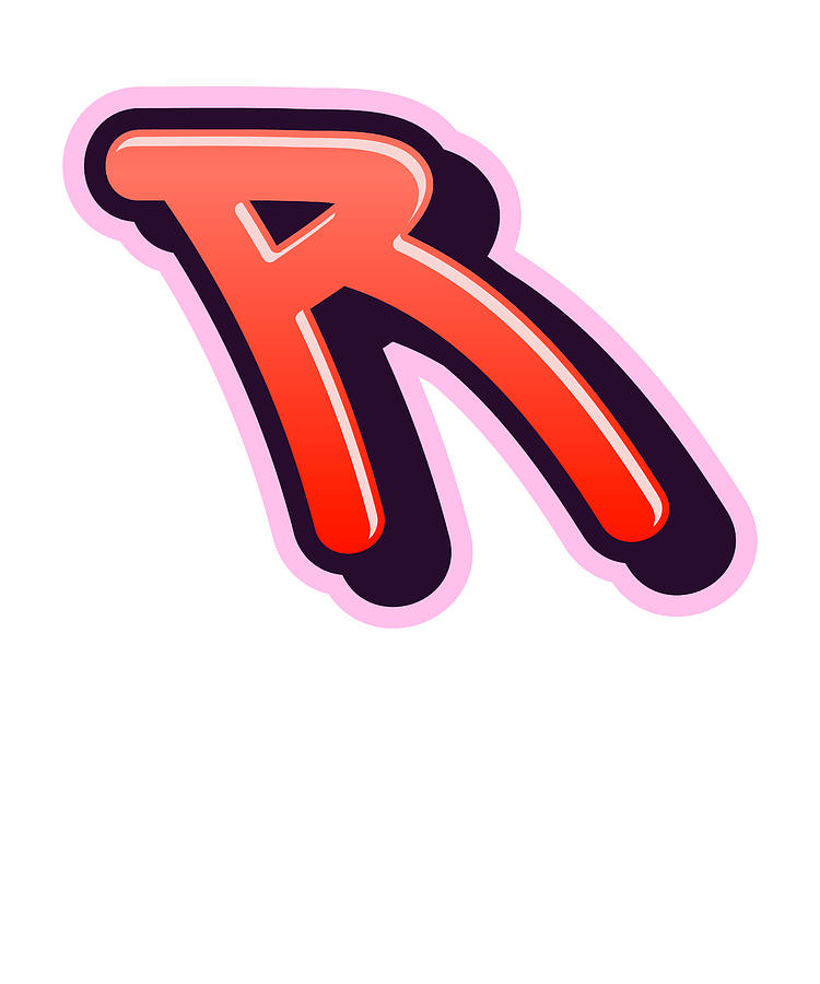 Letter R Graffiti Alphabet R Typography Red Letter R Streetart Graffiti Letter R Digital Art