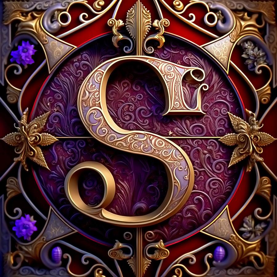 Letter S 002 Digital Art by Bart Hugo Knight - Fine Art America