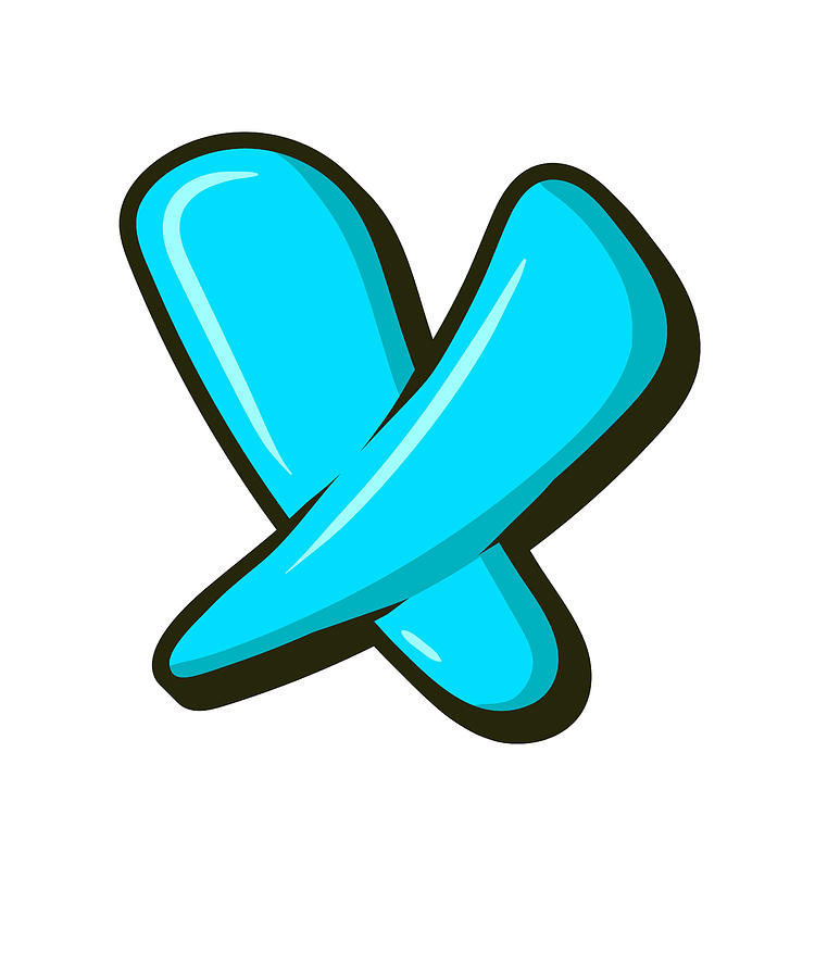 Letter X Graffiti Alphabet, X Typography Blue letter X, Bubble Letter X