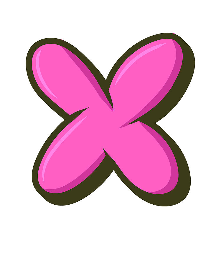 Letter X Graffiti Alphabet, X Typography Pink letter X, Bubble Letter X